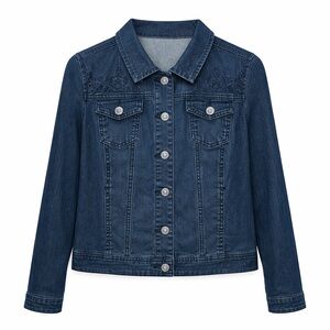 Baccini Embroidered Petite Jean Jacket (124)